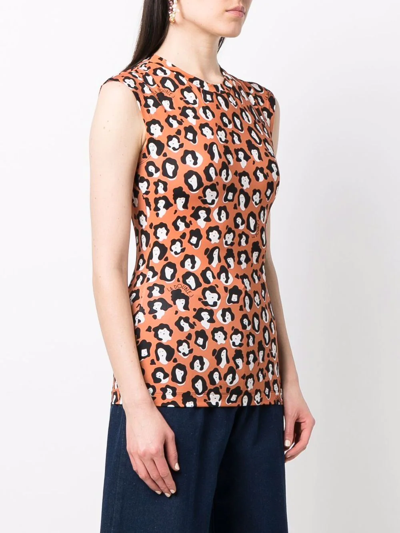La Doublej La Double J Lady Leopard T-shirt In Orange