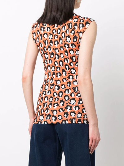 La Doublej La Double J Lady Leopard T-shirt In Orange