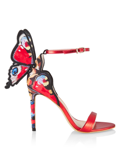 Shop Sophia Webster Women's Chiara Embroidered Sandals In Red Multi