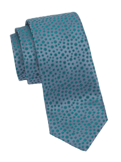 Shop Charvet Men's Bubble Woven Silk Tie In Blue Green