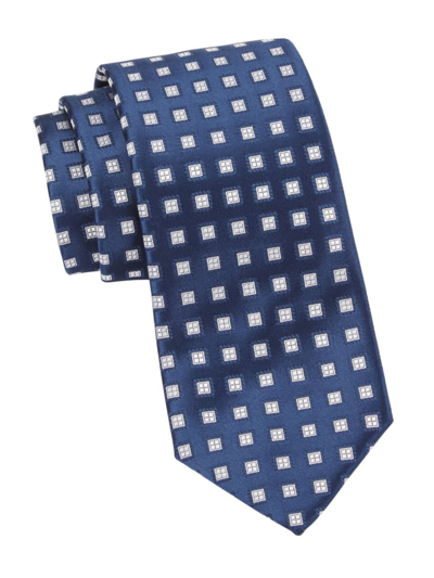 Shop Charvet Men's Diamond Woven Silk Tie In Navy White