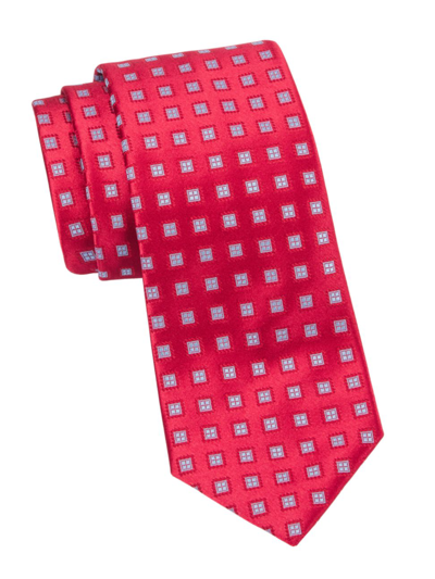 Shop Charvet Men's Diamond Woven Silk Tie In Red Blue