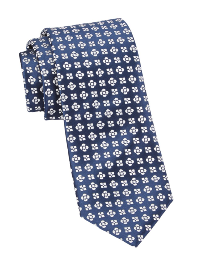 Shop Charvet Men's Geometric Woven Silk Tie In Navy White