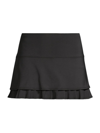 Shop Lucky In Love Women's Long Live The Pleats Tennis Skirt In Black