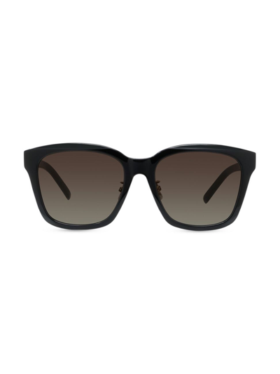 Shop Givenchy Women's 55mm Square Sunglasses In Shiny Black Gradient Smoke