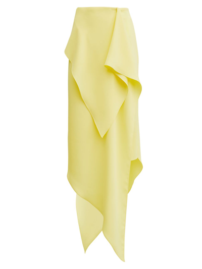 Shop A.w.a.k.e. Women's Wrap-effect Asymmetric Skirt In Yellow