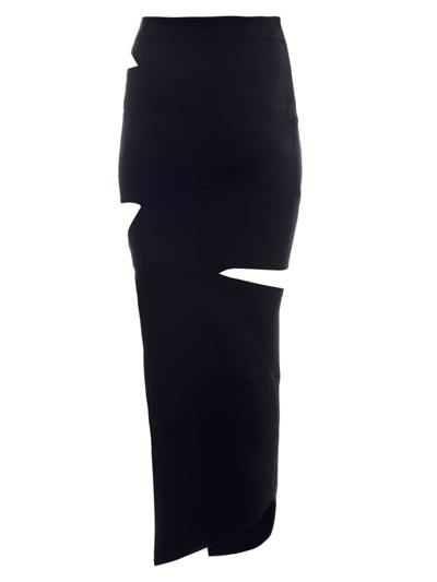 Shop A.w.a.k.e. Women's Cut-out Knit Maxi Skirt In Black