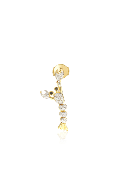 Shop Yvonne Léon Lobster 9k Yellow Gold Diamond Single Earring