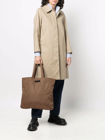 Shop Mackintosh Lexis Padded Tote Bag In Brown