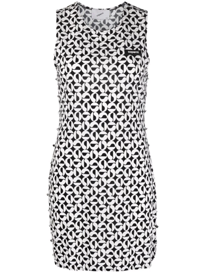 Shop Coperni Graphic-print Sleeveless Dress In Weiss