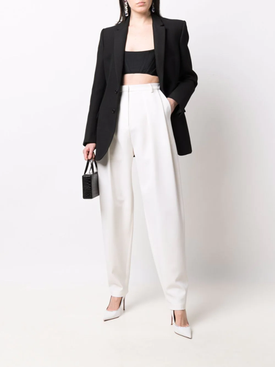Shop Magda Butrym Tapered High-waisted Trousers In Neutrals