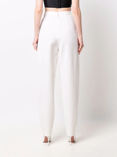 Shop Magda Butrym Tapered High-waisted Trousers In Neutrals