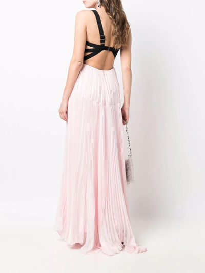 Shop Maria Lucia Hohan V-neck Sleeveless Dress In Rosa