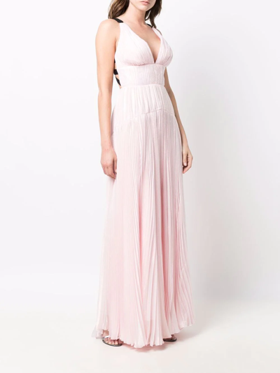 Shop Maria Lucia Hohan V-neck Sleeveless Dress In Rosa