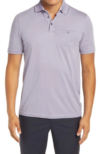 Shop Ted Baker Tortila Slim Fit Tipped Pocket Polo In Lilac