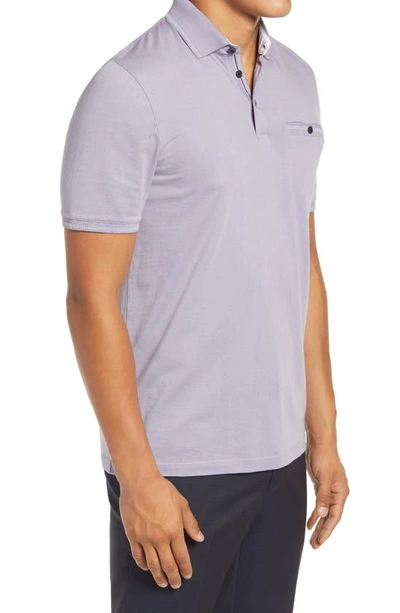 Shop Ted Baker Tortila Slim Fit Tipped Pocket Polo In Lilac