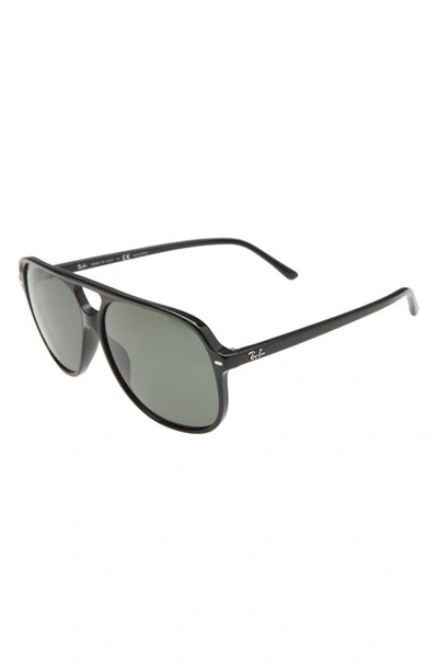 Shop Ray Ban 60mm Square Polarized Sunglasses In Black/ Polar Green