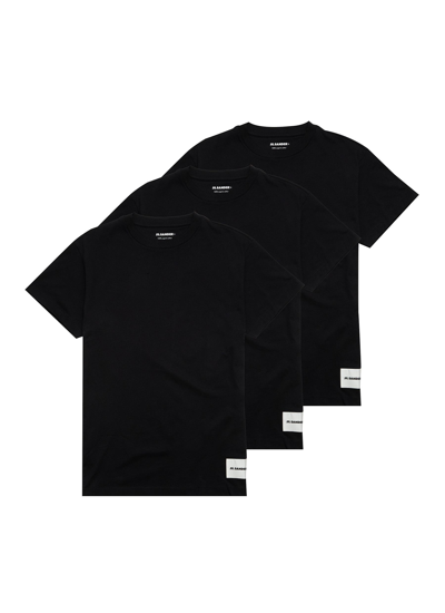 Shop Jil Sander Short Sleeves Logo Label T-shirt - Pack Of 3 In Black