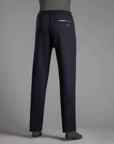 Shop Dolce & Gabbana Fleece Track Pants In Dark Blue