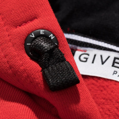 Shop Givenchy Boys Split Logo Print Hoodie Red