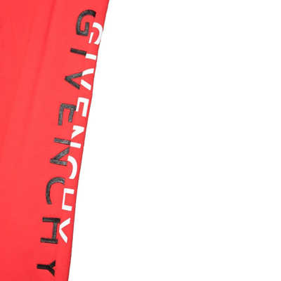 Givenchy Split Logo Drawstring Track Pants In Red