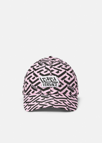 Shop Versace La Greca Baseball Cap, Female, Black+pink, 59