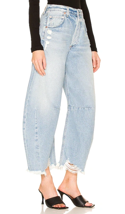 Citizen Of Humanity Horseshoe Distressed High-rise Wide-leg Jeans In Savahn