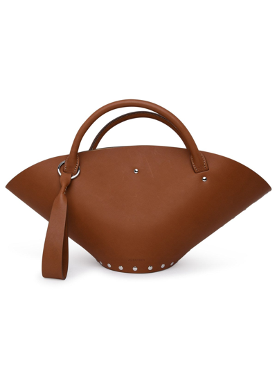 Jil Sander Brown Leather Sombrero Bag | ModeSens