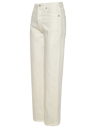 Shop Agolde White Cotton 90's Pinch Waist Jeans