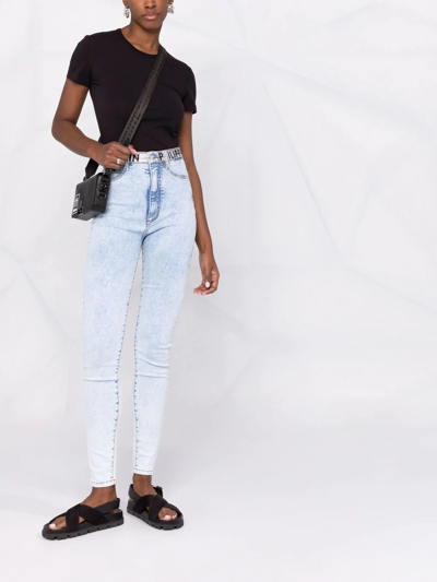 Philipp Plein High-waist Denim Jeggings In Blue