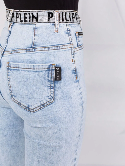 Philipp Plein High-waist Denim Jeggings In Blue