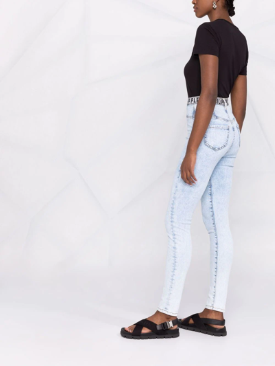 Philipp Plein High-waist Denim Jeggings In Blue