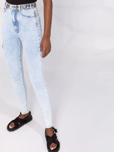 Philipp Plein High-waist Denim Jeggings In Blue