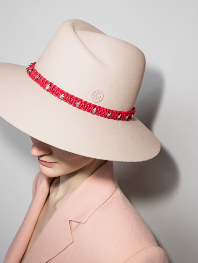 Shop Maison Michel Virginie Wool Fedora Hat In Rosa