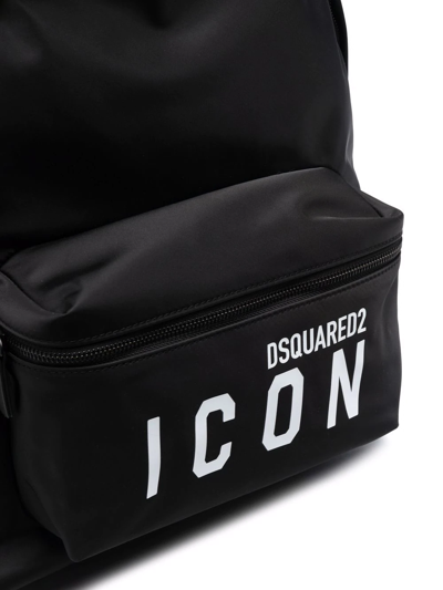 Dsquared2 Be Icon Black Backpack In Schwarz