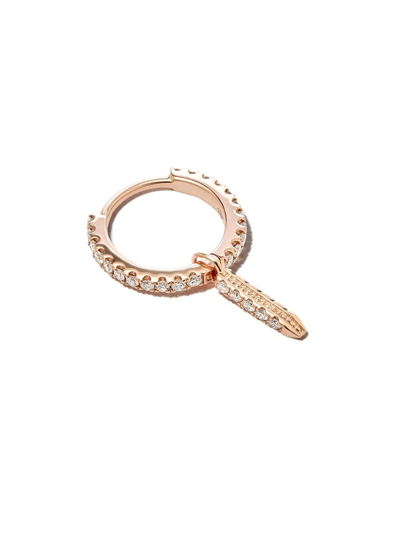 Maria Tash Mtash 18k Rg 7mm Dbl Side Bw Dia Eternit In Pink