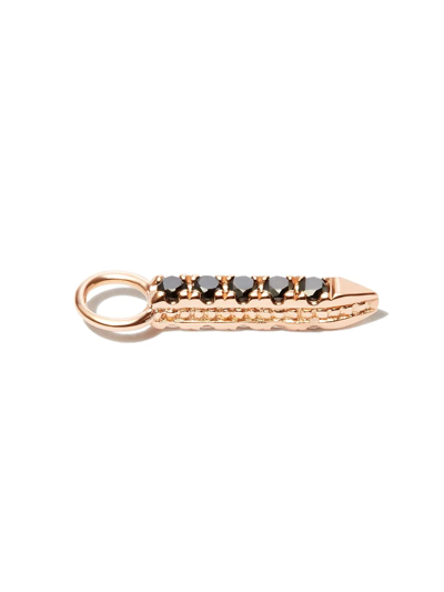 Shop Maria Tash 18kt Rose Gold Eternity Bar Diamond Charm In Pink