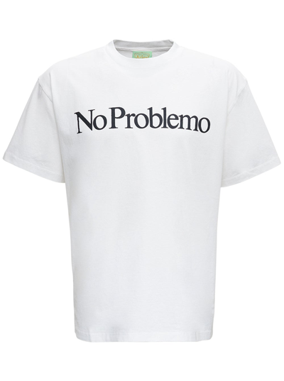 Shop Aries White  Jersey No Problemo T-shirt