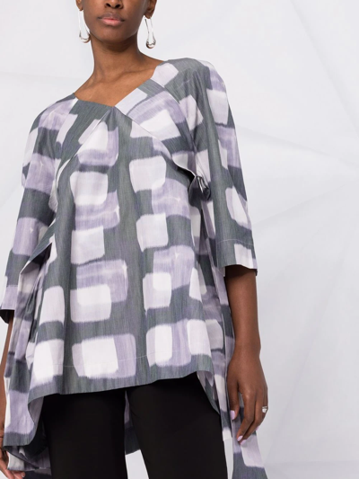 Henrik Vibskov Flux Blouse - Dark Cubes - Atterley In Grau