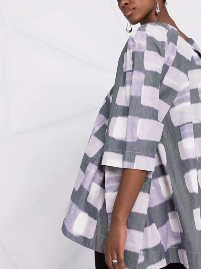 Henrik Vibskov Flux Blouse - Dark Cubes - Atterley In Grau
