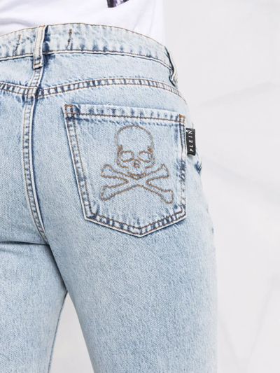 Philipp Plein High-waisted Flared Jeans In Blue