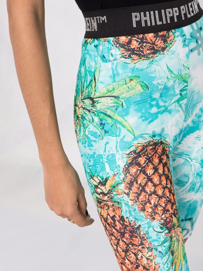 Philipp Plein Pineapple Stones Stones Cycling Shorts In Blau