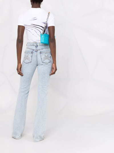 Philipp Plein High-waisted Flared Jeans In Blue