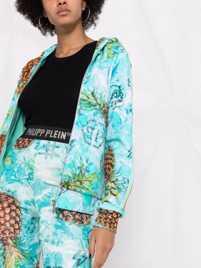 Philipp Plein Pineapple Stones Stones Cycling Shorts In Blau