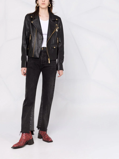 Philipp Plein Studded Biker Jacket In Black