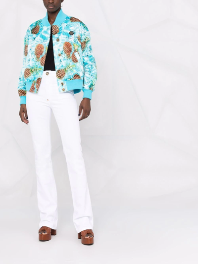 Philipp Plein Pineapple Skies Bomber Jacket In Blue