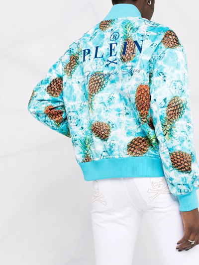 Philipp Plein Pineapple Skies Bomber Jacket In Blue