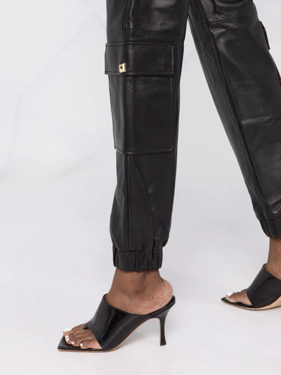 Shop Philipp Plein Leather Jogging Trousers In Black