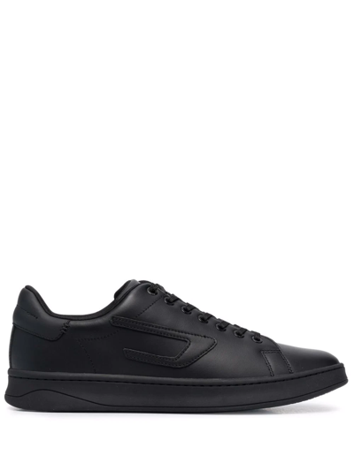 Shop Diesel S-athene Low Logo-appliqué Sneakers In Black