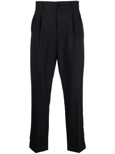 Shop Karl Lagerfeld Straight-leg Chinos In Black